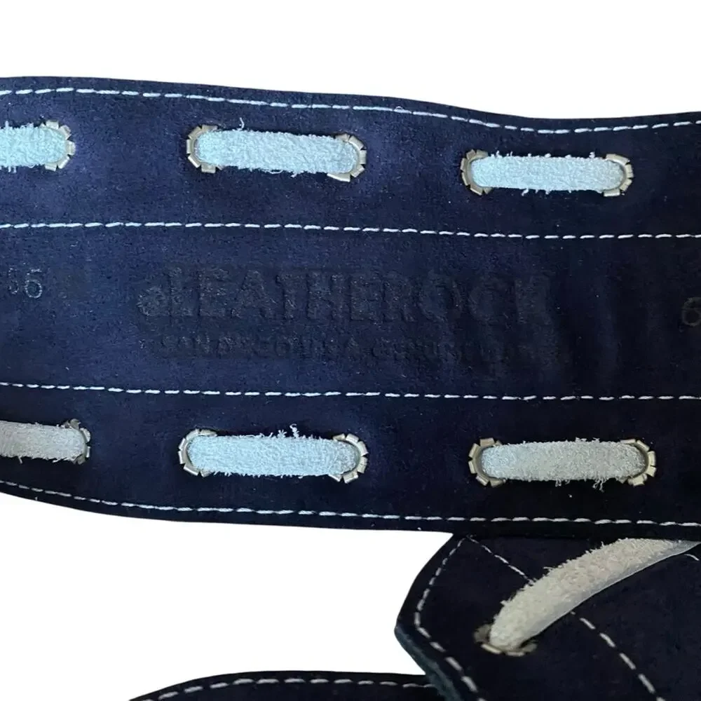 Leatherock Nautical Leather Boat Anchor Belt size large Wide Red White Blue